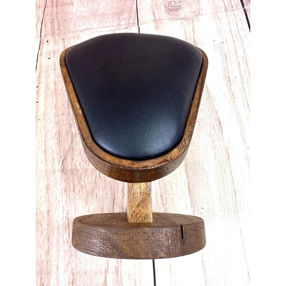 Jewerly Stand Display - Walnut Wood With Leather Mat 9 X 6 Necklace Display NWOT